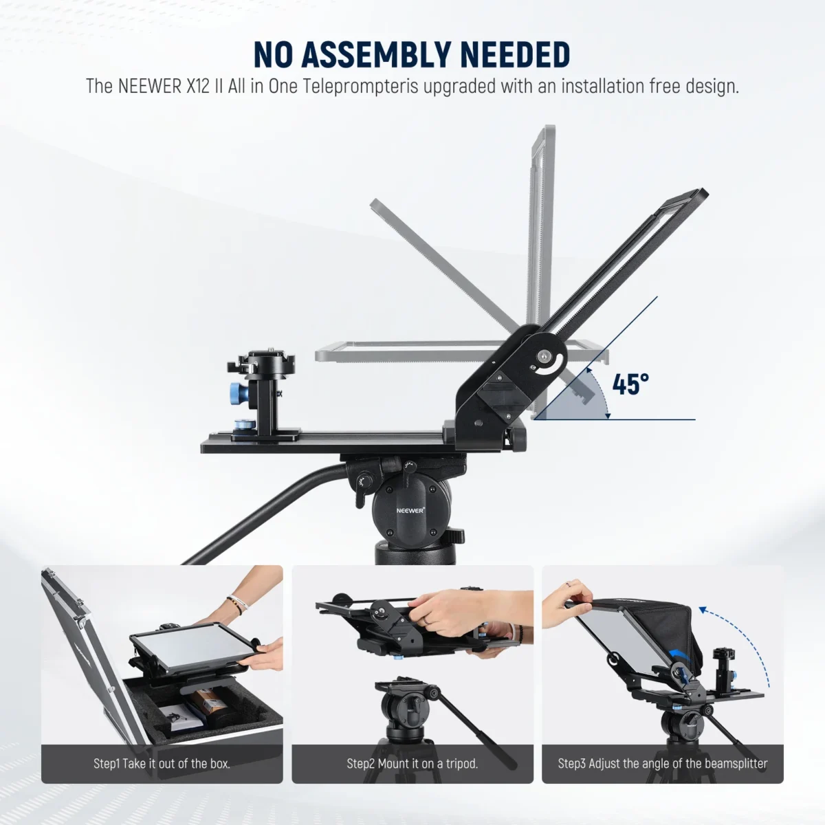 Neewer X12 II teleprompter + pult (kuni 7,9" / 20cm) - Image 7