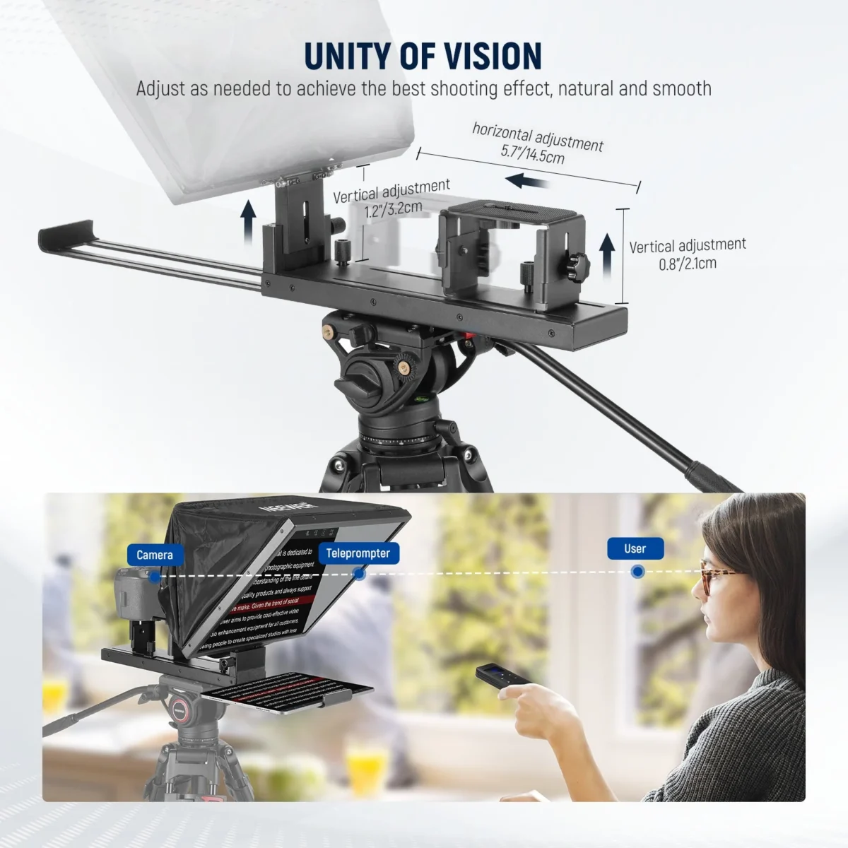 Neewer X16B teleprompter + pult (kuni 11-tolli / 28cm) - Image 6