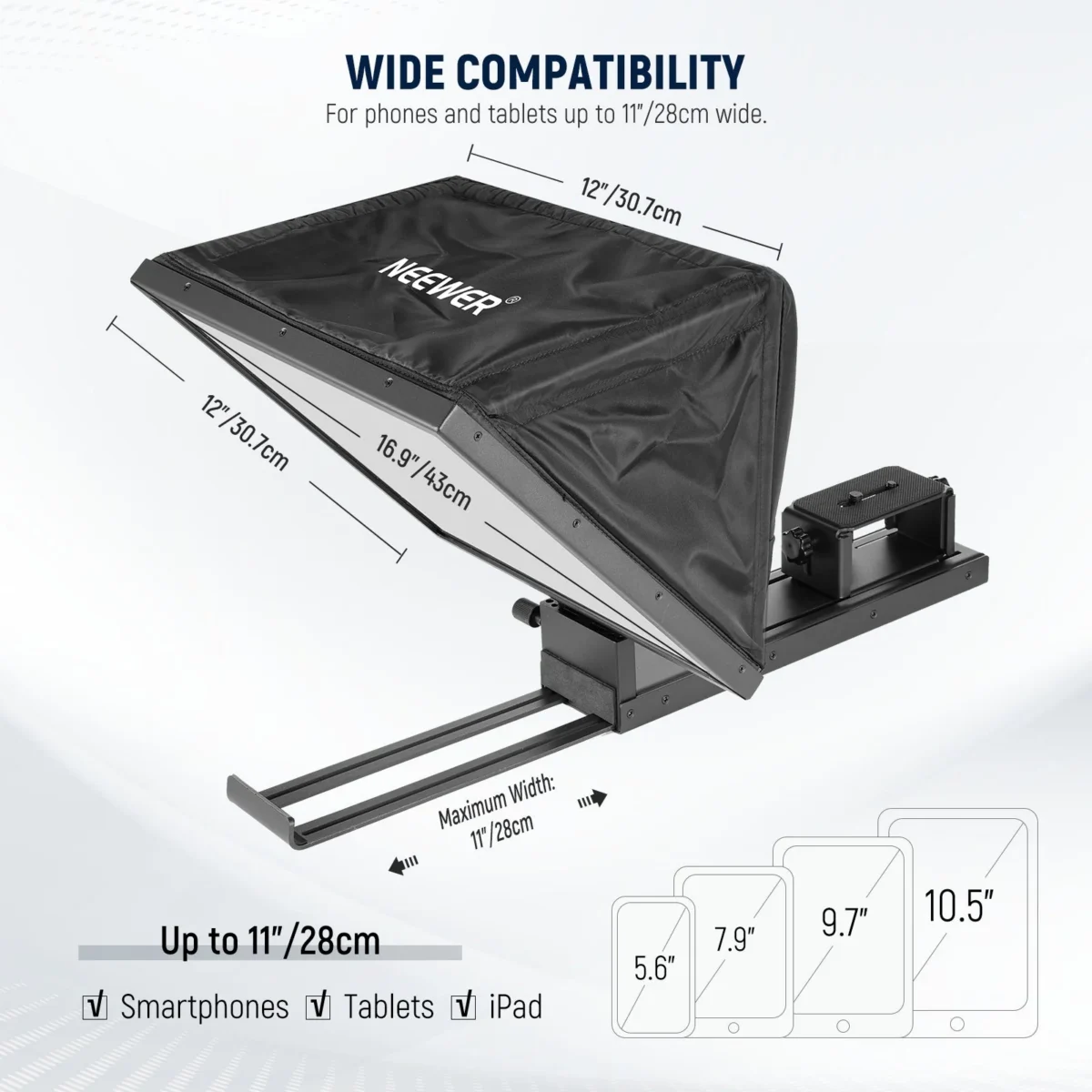 Neewer X16B teleprompter + pult (kuni 11-tolli / 28cm) - Image 5