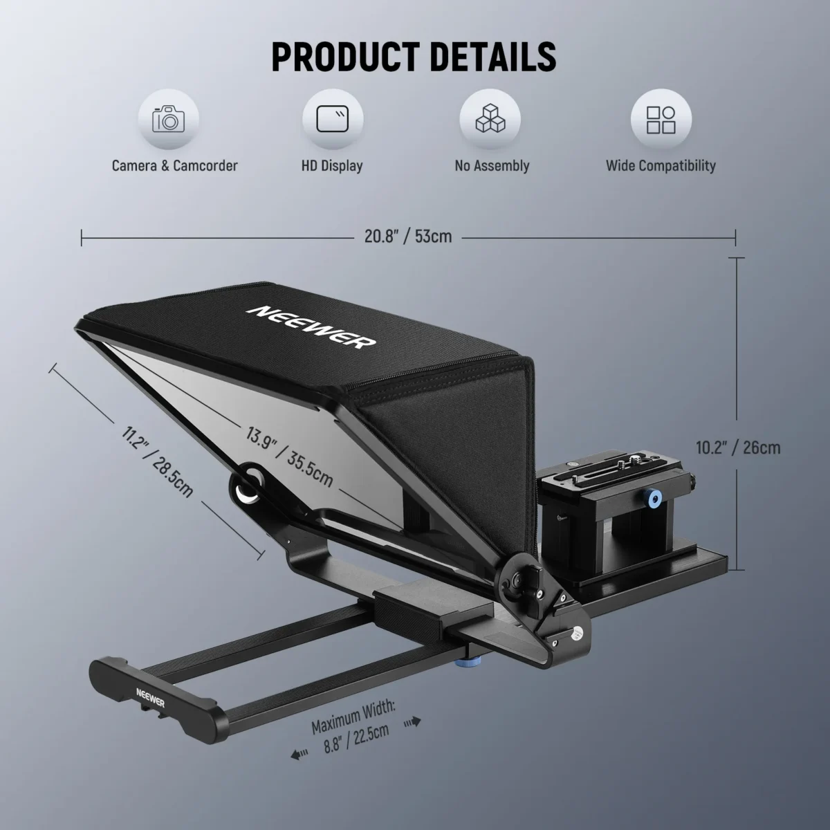 Neewer Pro X14 III teleprompter + pult (kuni 14" / 36cm) - Image 6