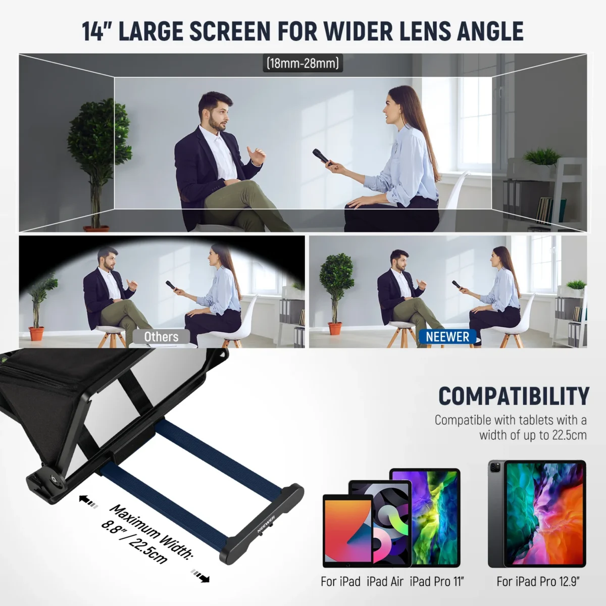 Neewer Pro X14 III teleprompter + pult (kuni 14" / 36cm) - Image 7
