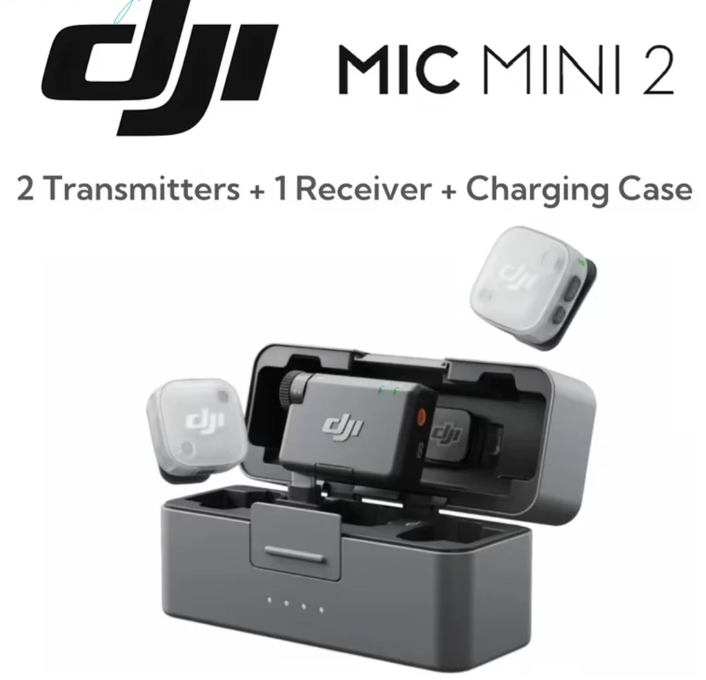 mic2s DJI Mic Mini 2S juhmtevaba mikrofon (2TX + 1RX) telefonile-kaamerale 32-bit - Pilt 1